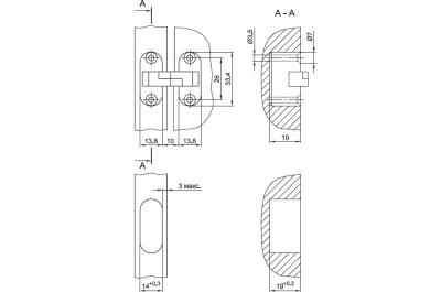 Петля скрытая овальная