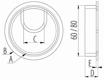 GTV: Заглушка офисная FI-60 инокс PM-LBFI60-06