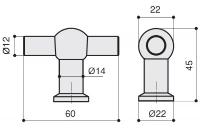 Ручка-кнопка, отделка сталь нержавеющая шлифованная