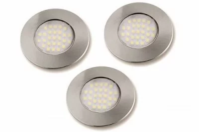 GTV: Комплект квадратных светодиодных светильников BARRI Plus (внутренний), 3x1,5W, 27 диодов, 230VAC, 2700K, теплый белый LD-OBP27CB-53