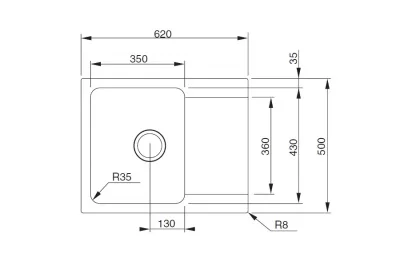 Мойка Orion OID 611-62, цвет кофе, выпуск 3,5&quot;, вентиль-автомат, скрытый перелив, сифон в комплекте
