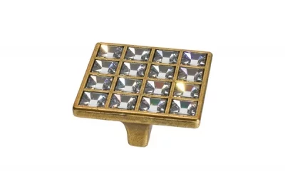 Ручка-скоба 32мм, отделка бронза "Валенсия" + горный хрусталь