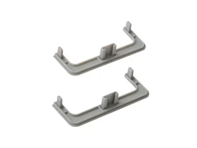 Комплект торцевых заглушек П-образных среднего профиля GOLA Alphalux(2 части:L+R), пластик серый