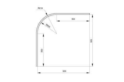 Закругление для цоколя ПВХ Н.120, R.205, под шлифованную нержавеющую сталь