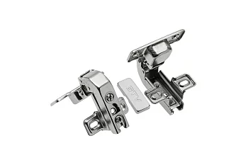 GTV: Петля GTV 90° короткое плечо + Планка Н=6 с евро шурупом ZP-KTK90H6ZE