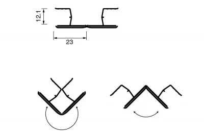A15 Угол универсальный Н.150 для цоколя ПВХ, зеркальный