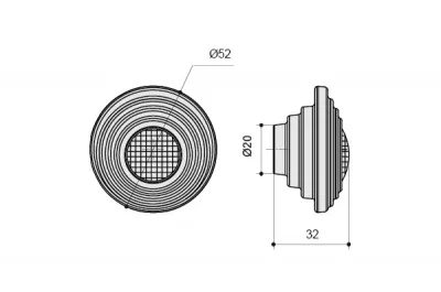 Ручка-кнопка, отделка белая матовая + горный хрусталь