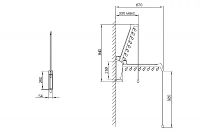 Лифт для одежды Otto, настенный, отделка серая