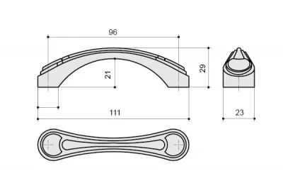 Ручка-скоба 96мм, отделка бронза глянец