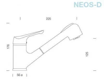 Schock: 710075 Смеситель Neos-D, Cristalite, выдвижной излив оникс Schock: 710075 Смеситель Neos-D, Cristalite, выдвижной излив оникс