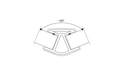0421 Угол 135&quot; для цоколя ПВХ, L=4000, чёрный