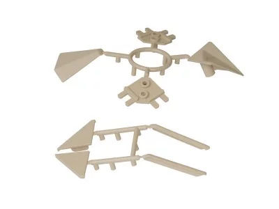 Комплект соединителей треугольного пристеночного бортика ALPHALUX(6частей), пластик, бежевый