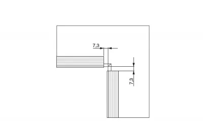 Угол 90" внутренний, алюминий