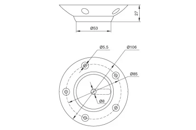 Крепление ноги стола Twister, цвет черный