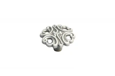 Ручка-кнопка, отделка серебро винтаж