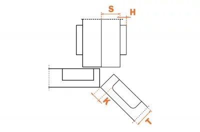 Петля 45" угловая с доводчиком