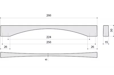 Ручка-скоба 224-256мм, отделка чёрный матовый