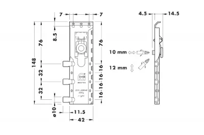 Подвеска полок скрытая, крепление на саморезах, левая