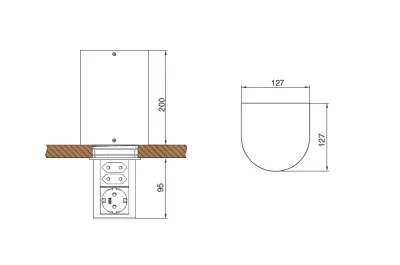 Корпус для внутренней установки модульного блока ELEVATOR, отделка сталь нержавеющая/чёрный