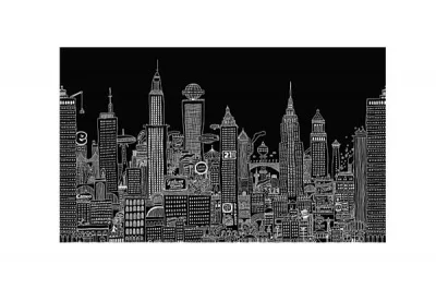 Стеновая панель Нью-Йорк, 900х540х6мм, стекло