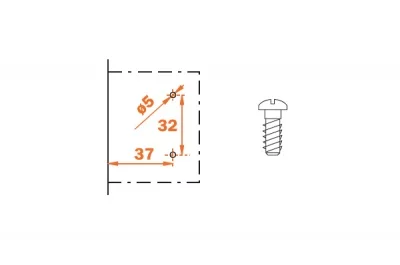 Клип-ответная планка Н2 с евровинтом, крестообразная