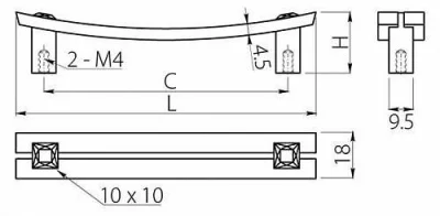 Ручка мебельная с кристаллами C=96, хром GTV UZ-71C096-01