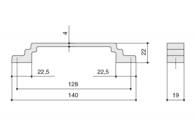 Ручка-скоба 128мм, отделка железо античное черное