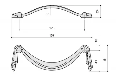 Ручка-скоба 128мм, отделка бронза &quot;Валенсия&quot;
