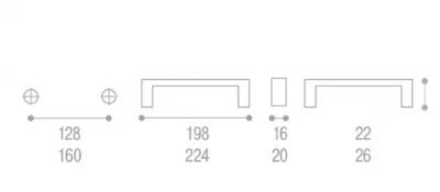 Giusti: Ручка металлическая модерн - WMN.153.160.0003