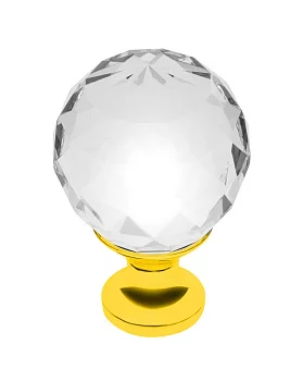 Ручка-кнопка CRYSTAL PALACE A 30мм золото/стекло GTV GZ-CRPA30-03