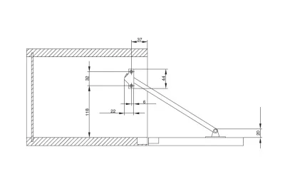 Механизм для секретера, отделка никель/черный