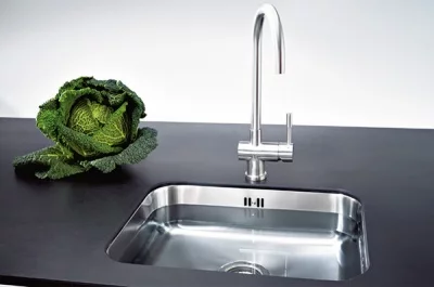 Мойка SVX 110-40, выпуск3,5&quot;, сталь полированная, стоп-вентиль в комплекте