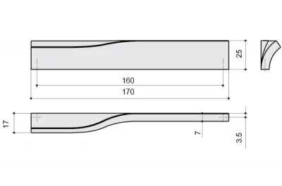 Ручка-скоба 160мм правая, отделка хром глянец