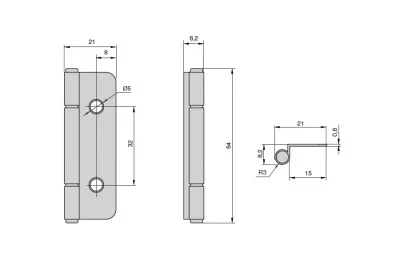 Петля декоративная Evolve 250, отделка никель античный