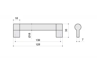 Ручка-скоба 128мм, отделка никель матовый