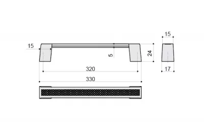 Ручка-скоба 320мм, отделка никель матовый
