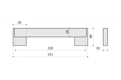 Ручка-скоба 320мм, отделка хром матовый лакированный + венге