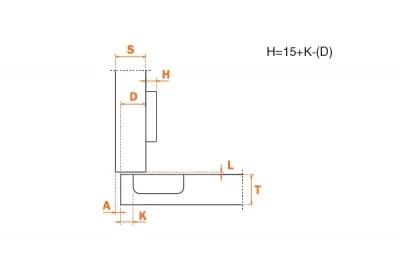 Петля 155" угловая с доводчиком