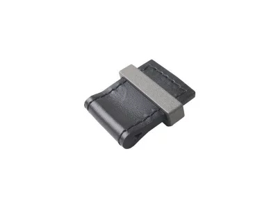 Ручка-кнопка, черная кожа/графит