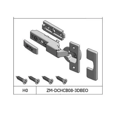 GTV: Петля SOLID PRO полунакладная самозакрывающаяся, регулировка в 3 плоскостях, прямая планка CLIPON: ZM-DCHCB08-3DBEO-20