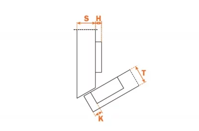 Петля (-30") угловая