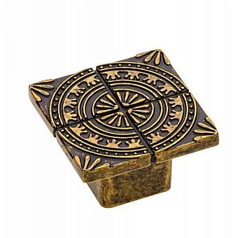 GTV: Ручка-кнопка мебельная AZTEK, старое золото UZ-AZ-012-04