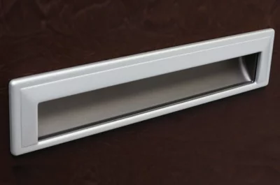 Ручка врезная 192мм, отделка титан + хром матовый лакированный