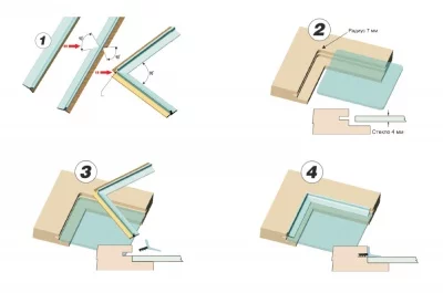 Профиль ПВХ под пропил для крепления витражей, L=4000, отделка транспарент