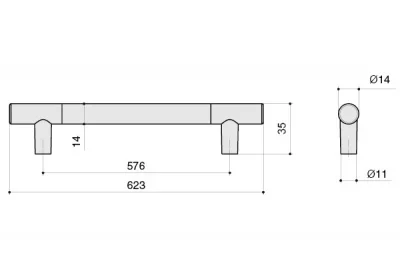 Ручка-скоба 576мм, отделка никель матовый