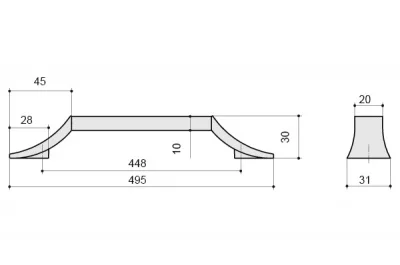 Ручка-скоба 448мм, отделка хром глянец + чёрный матовый