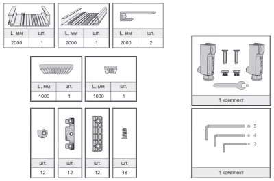 Plano Комплект компонентов для шкафа L=2000 Plano Комплект компонентов для шкафа L=2000