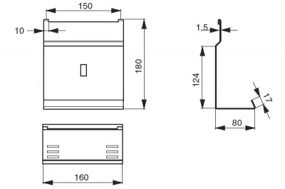 Полка для часов низкая, 160х80х180мм, отделка черный бархат (матовый)