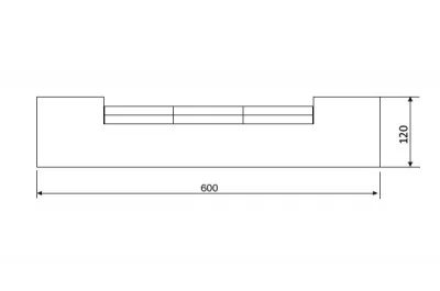1949 Решётка вентиляционная для цоколя ПВХ H.120, L=600, орех морёный NEW