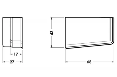 Заглушка декоративная левая для мебельного навеса (Никель)